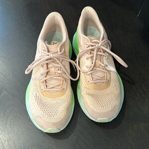 Women's Peach and Green Athletic Shoes